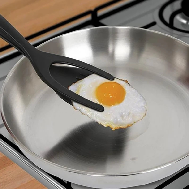 Super Espátula 2 em 1 - Multifuncional antiaderente, pegue fácil e vire os alimentos com Praticidade e Segurança!