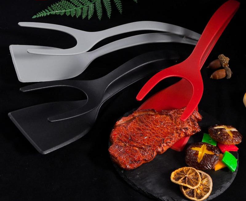 Super Espátula 2 em 1 - Multifuncional antiaderente, pegue fácil e vire os alimentos com Praticidade e Segurança!