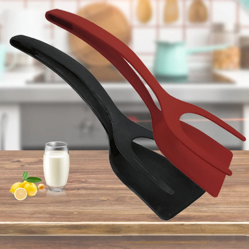 Super Espátula 2 em 1 - Multifuncional antiaderente, pegue fácil e vire os alimentos com Praticidade e Segurança!