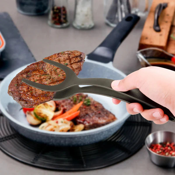 Super Espátula 2 em 1 - Multifuncional antiaderente, pegue fácil e vire os alimentos com Praticidade e Segurança!